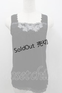 画像1: axes femme / フラワーレースタンク  黒 I-26-02-11-082-AX-TO-SA-ZI