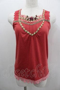 画像1: axes femme / 胸元巻き薔薇タンク  濃ピンク I-26-02-11-085-AX-TO-SA-ZI