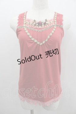 画像1: axes femme / 胸元巻き薔薇タンク  濃ピンク I-26-02-11-085-AX-TO-SA-ZI