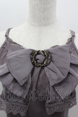 画像2: axes femme / サテンbigリボンキャミソール M チャコール I-26-02-11-087-AX-TO-SA-ZI