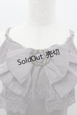 画像2: axes femme / サテンbigリボンキャミソール M チャコール I-26-02-11-087-AX-TO-SA-ZI