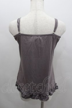 画像3: axes femme / サテンbigリボンキャミソール M チャコール I-26-02-11-087-AX-TO-SA-ZI