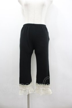 画像1: axes femme / カギ針使い七分丈スパッツ  黒Ｘ白 I-26-02-11-089-AX-PA-SA-ZI