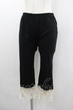 画像1: axes femme / カギ針使い七分丈スパッツ M 黒 I-26-02-11-090-AX-PA-SA-ZI