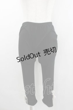 画像1: axes femme / レースリボンレギンス  黒Ｘ白 I-26-02-11-091-AX-PA-SA-ZI