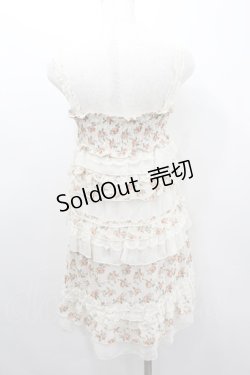 画像3: axes femme / ローズプリントフリルシフォンジャンパースカート  アイボリーＸ赤 I-26-02-11-096-AX-OP-SA-ZI