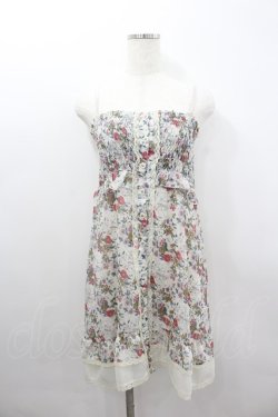 画像1: axes femme / フラワーシフォンジャンパースカート  アイボリーＸ赤Ｘ青 I-26-02-11-099-AX-OP-SA-ZI