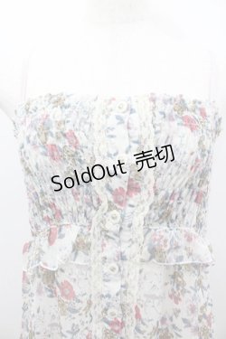 画像2: axes femme / フラワーシフォンジャンパースカート  アイボリーＸ赤Ｘ青 I-26-02-11-099-AX-OP-SA-ZI