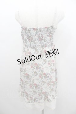 画像3: axes femme / フラワーシフォンジャンパースカート  アイボリーＸ赤Ｘ青 I-26-02-11-099-AX-OP-SA-ZI