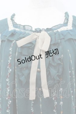 画像2: axes femme / ストライプフラワーシフォンジャンパースカート  グリーン I-26-02-11-104-AX-OP-SA-ZI