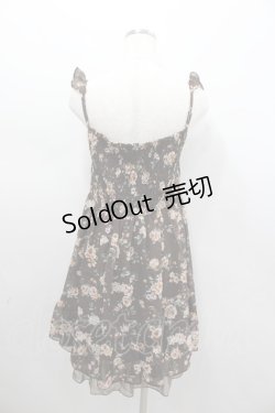 画像3: axes femme / ブーケ花柄タック編み上げOP  チャ I-26-02-11-105-AX-OP-SA-ZI