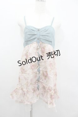 画像1: axes femme / デニム切り替えフラワーチュニ M アワピンク I-26-02-11-108-AX-OP-SA-ZI