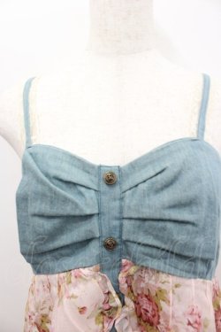 画像2: axes femme / デニム切り替えフラワーチュニ M アワピンク I-26-02-11-108-AX-OP-SA-ZI