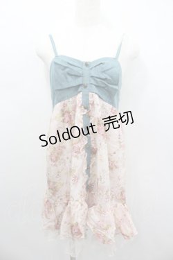 画像1: axes femme / デニム切り替えフラワーチュニ M アワピンク I-26-02-11-109-AX-OP-SA-ZI