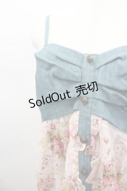 画像2: axes femme / デニム切り替えフラワーチュニ M アワピンク I-26-02-11-109-AX-OP-SA-ZI