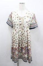 画像1: axes femme / ローズブーケ透かしレースワンピース M アイボリー I-26-02-11-115-AX-OP-SA-ZI (1)