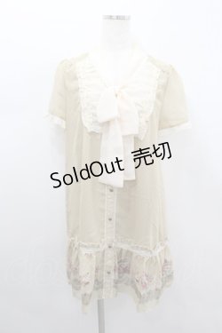 画像1: axes femme / お花ボーダードット柄チュニック  ベージュ I-26-02-11-116-AX-OP-SA-ZI