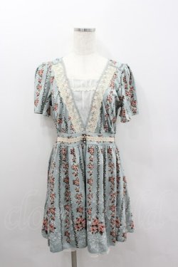 画像1: axes femme / ローズストライプワンピース M サックス I-26-02-11-125-AX-OP-SA-ZI