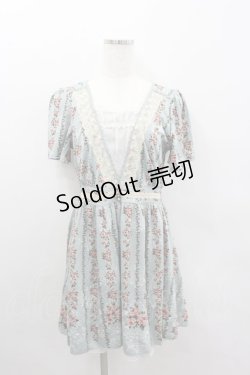 画像1: axes femme / ローズストライプワンピース M サックス I-26-02-11-125-AX-OP-SA-ZI