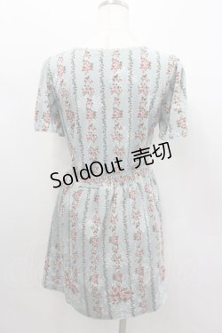 画像3: axes femme / ローズストライプワンピース M サックス I-26-02-11-125-AX-OP-SA-ZI