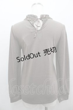 画像3: axes femme / ブローチ付スタンド襟PO M モカ I-26-02-11-013-AX-TO-SA-ZI