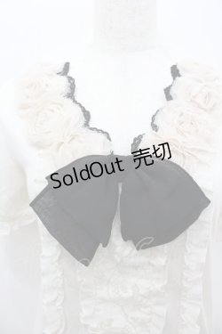 画像2: axes femme / ローズモチーフフリルトップス  アイボリーＸ黒 I-26-02-11-017-AX-TO-SA-ZI