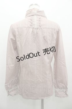 画像3: axes femme / ボウタイ付き長袖フリルブラウス L ピンク I-26-02-11-002-AX-BL-SA-ZI