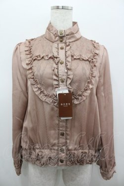 画像1: axes femme / サテン裾デザインブラウス M アワピンク I-26-02-11-003-AX-BL-SA-ZI