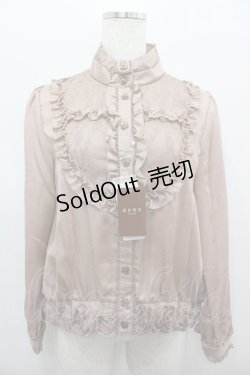 画像1: axes femme / サテン裾デザインブラウス M アワピンク I-26-02-11-003-AX-BL-SA-ZI