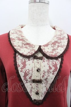 画像2: axes femme / 衿付きプルオーバー  ボルドーＸアイボリー I-26-02-11-024-AX-TO-SA-ZI