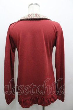 画像3: axes femme / 衿付きプルオーバー  ボルドーＸアイボリー I-26-02-11-024-AX-TO-SA-ZI