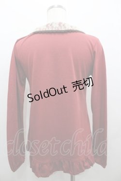 画像3: axes femme / 衿付きプルオーバー  ボルドーＸアイボリー I-26-02-11-024-AX-TO-SA-ZI