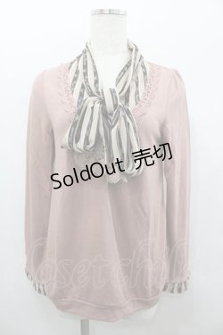 画像1: axes femme / レジメ柄ボータイPO  アワピンク I-26-02-11-026-AX-TO-SA-ZI