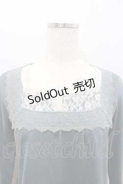 画像2: axes femme / スクエアレースリボンカットソー  グリーン I-26-02-11-029-AX-TO-SA-ZI