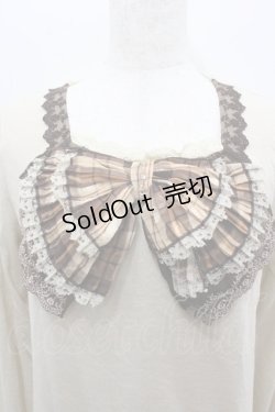 画像2: axes femme / チェックBIGリボンカットソー  アイボリーＸブラウン I-26-02-11-033-AX-TO-SA-ZI