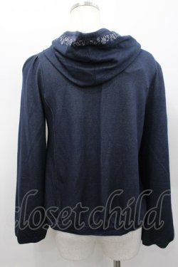 画像3: axes femme / レース配色ZIPパーカー  ネイビーＸ白 I-26-02-13-033-AX-TO-SA-ZI