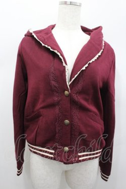画像1: axes femme / ラインリブ使いパーカージャケット  ボルドー I-26-02-13-035-AX-TO-SA-ZI