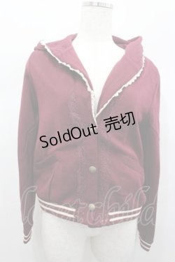 画像1: axes femme / ラインリブ使いパーカージャケット  ボルドー I-26-02-13-035-AX-TO-SA-ZI