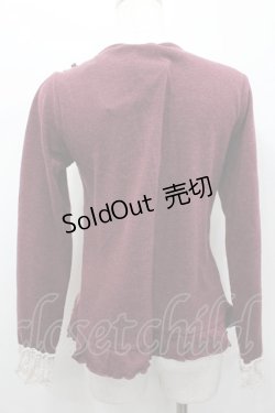 画像3: axes femme / リボンデザインプルオーバー  ボルドーＸ白Ｘブラウン I-26-02-13-036-AX-TO-SA-ZI