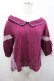 画像1: axes femme / 裾刺繍半袖トップス  パープル I-26-02-13-037-AX-TO-SA-ZI (1)