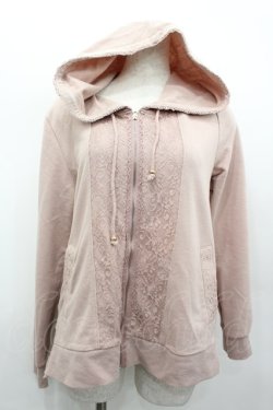 画像1: axes femme / バックチュールレースパーカー  ピンク I-26-02-13-040-AX-TO-SA-ZI