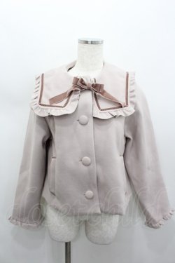 画像1: m petit by misako / セーラー襟ショートコート M ピンク I-26-02-13-004-LO-CO-TE-ZI