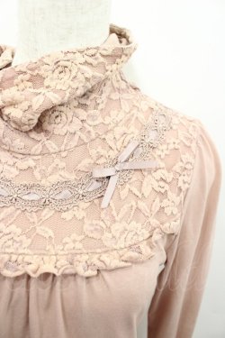 画像2: axes femme / レースハイネックカットソー  ピンク I-26-02-13-041-AX-TO-SA-ZI