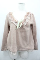 axes femme / ニットソーVネックプルオーバー  ピンク I-26-02-13-042-0-TO-SA-ZI
