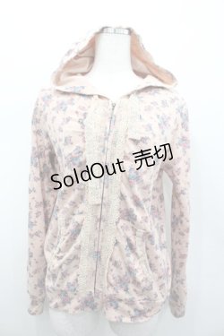 画像1: axes femme / 小花柄パーカー  ピンク I-26-02-13-043-AX-TO-SA-ZI