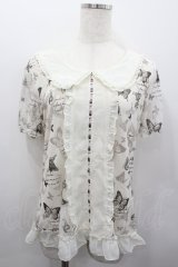 axes femme / バタフライチュール襟付きトップス  アイボリー I-26-02-13-045-AX-TO-SA-ZI