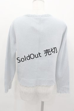 画像3: axes femme / パールボタンニットカーディガン  サックス I-26-02-13-046-AX-TO-SA-ZI