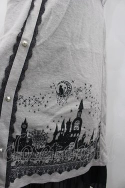 画像2: axes femme / お城柄チュニック  グレーＸ黒 I-26-02-13-048-AX-OP-SA-ZI