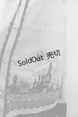 画像2: axes femme / お城柄チュニック  グレーＸ黒 I-26-02-13-048-AX-OP-SA-ZI