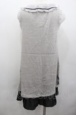 画像3: axes femme / お城柄チュニック  グレーＸ黒 I-26-02-13-048-AX-OP-SA-ZI